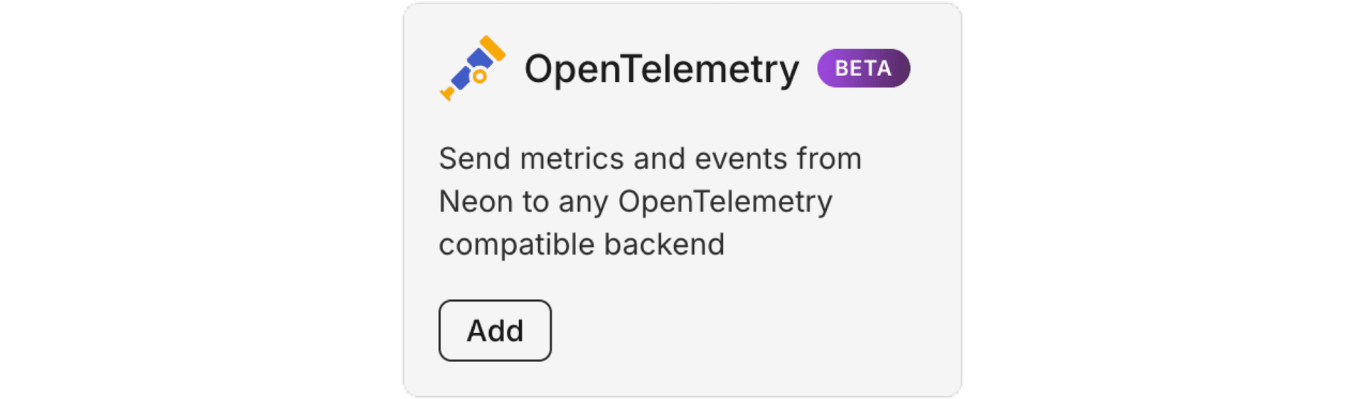 OpenTelemetry integration card